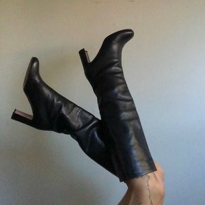 Prada leather knee high boots